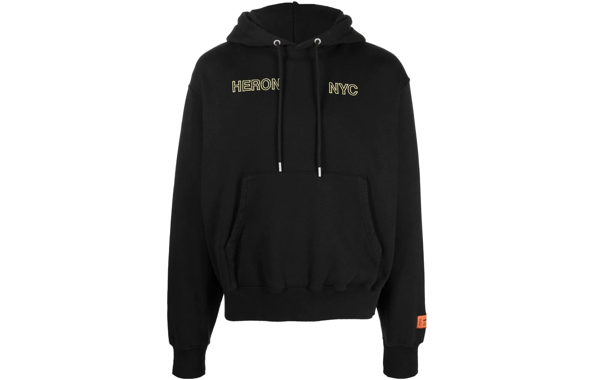 Heron Preston SS23 Logo Print Hoodie Black HMBB024F22JER0011019