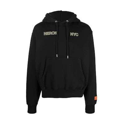 Heron Preston SS23 Logo Print Hoodie Black HMBB024F22JER0011019