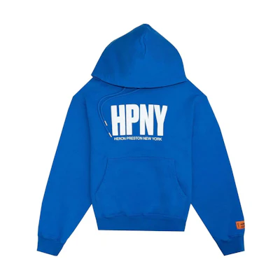 Heron Preston SS23 Logo Print Hoodie Blue HMBB024S23JER0034501