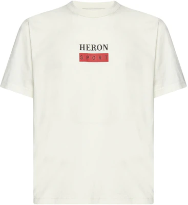 HERON PRESTON SS23 White Logo Print T-Shirt Crewneck Short Sleeve HMAA032S23JER0100125 Buy HERON PRESTON SS23 White Logo Print T-Shirt Crewneck Short Sleeve HMAA032S23JER0100125