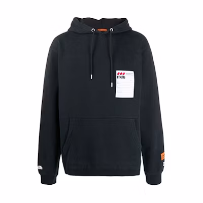Heron Preston Sticker Label Hoodie Black HMBB005F198090090488