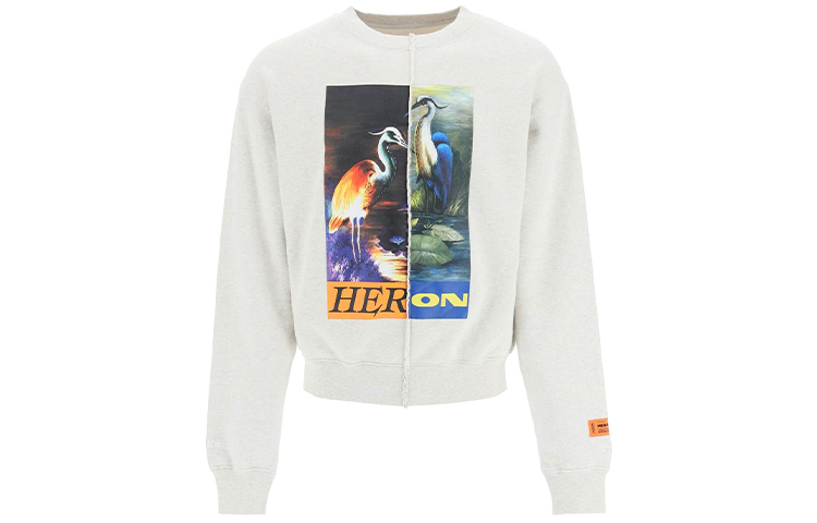 Heron Preston Two-Tone Logo Crewneck Sweatshirt Grey/White - 212739UFE000012-0822