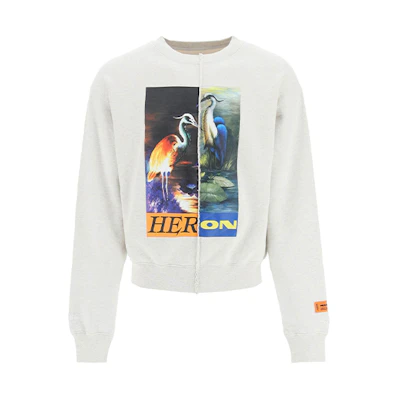 Heron Preston Two-Tone Logo Crewneck Sweatshirt Grey/White - 212739UFE000012-0822