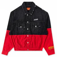 Heron Preston Unisex Black Red Button-Up Patchwork Jacket HMEA016S197530301020 Heron Preston Unisex Black Red Button-Up Patchwork Jacket HMEA016S197530301020