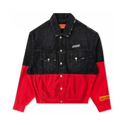Heron Preston Unisex Black Red Button-Up Patchwork Jacket HMEA016S197530301020