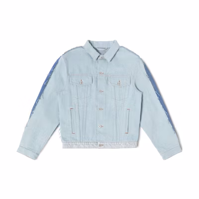 Heron Preston Washed Inside-Out Denim Jacket Light Blue Long Sleeve HMYE013F23DEN0014500