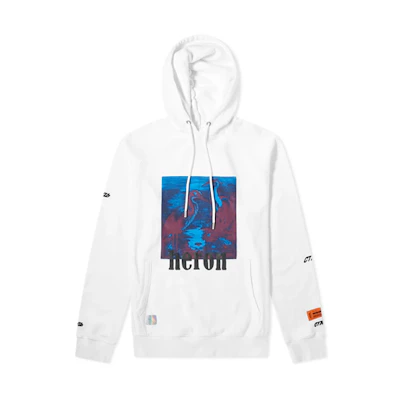 Heron Preston White Hoodie with Crane Print Style HMBB001S197570380188