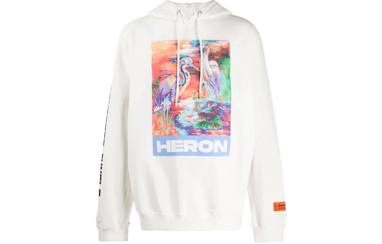 Heron Preston White Letter Embroidered Pullover Sweatshirt () - White HMBB007S208960210188