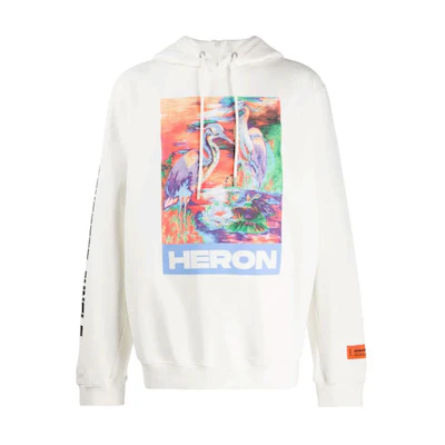 Heron Preston White Letter Embroidered Pullover Sweatshirt () - White HMBB007S208960210188