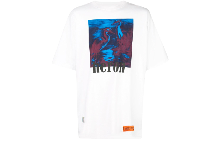 Order HERON PRESTON Kaos Putih dengan Desain Grafis Burung Bangau. HMAA001S196320380188