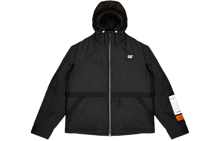 Heron Preston Caterpillar Black Long Sleeve Hooded Sports Jacket HMEB009F20FAB0011018