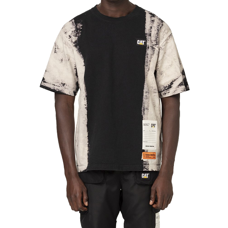 Shop 헤론 프레스턴 x 카터필러 그래픽 패치 반팔 티셔츠 블랙/화이트 남성용 HMAA019F20JER0051201