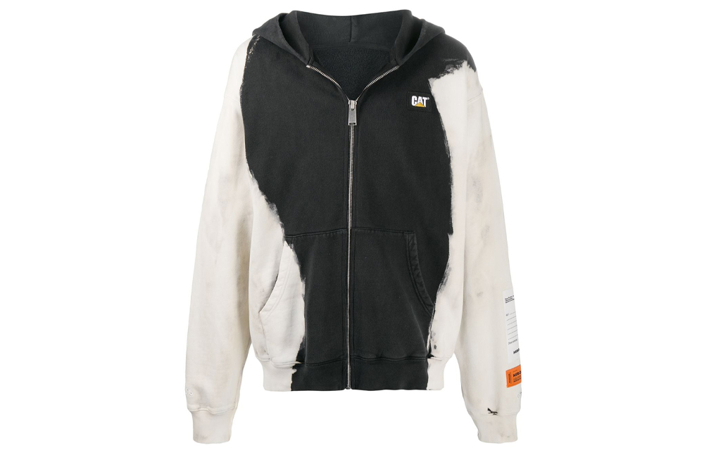 Heron Preston Caterpillar Splatter Print Hoodie Jacket Black HMBE004F20JER0011201