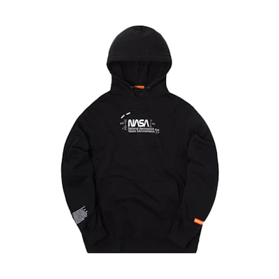 Heron Preston NASA Raglan Facts Black Hoodie Unisex Collaboration HMBB004F198080181001