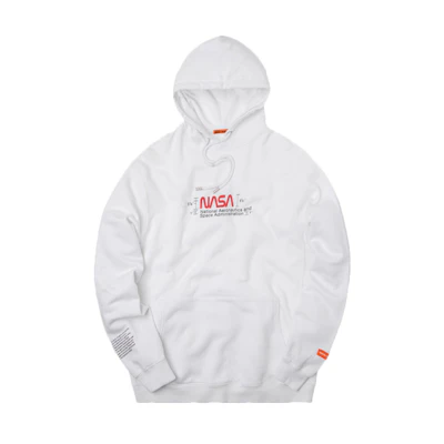 Heron Preston NASA Raglan Facts Hoodie White Unisex Collaboration HMBB004F198080180188