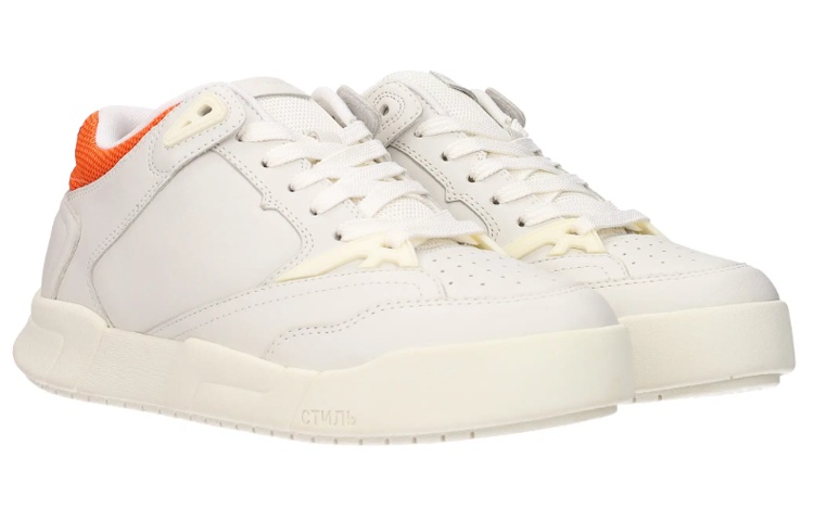 Order HERON PRESTON 皮革 舒適 低筒 運動休閒鞋 男款 白橙色