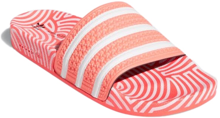 ヒロコレッジ x adidas Adilette 拖鞋 '高桥裕子 - 信号粉' FY1593 Lookbook ヒロコレッジ x adidas Adilette 拖鞋 '高桥裕子 - 信号粉' FY1593