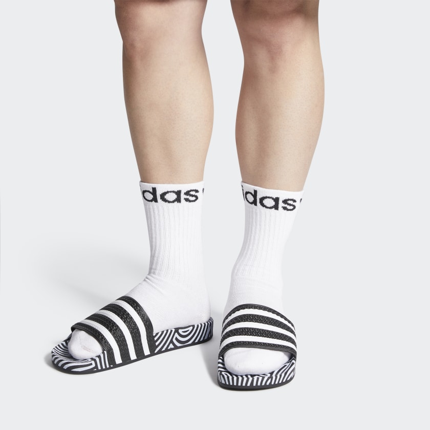 Details for Hirocoledge x adidas Selop Adilette 'Takahashi Hiroko - Hitam Putih' FY1592