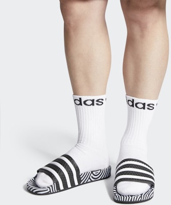 히로코레지 x 아디다스 아딜렛 슬라이드 '타카하시 히로코 - 블랙 화이트' FY1592 FY1592 Details for 히로코레지 x 아디다스 아딜렛 슬라이드 '타카하시 히로코 - 블랙 화이트' FY1592 FY1592