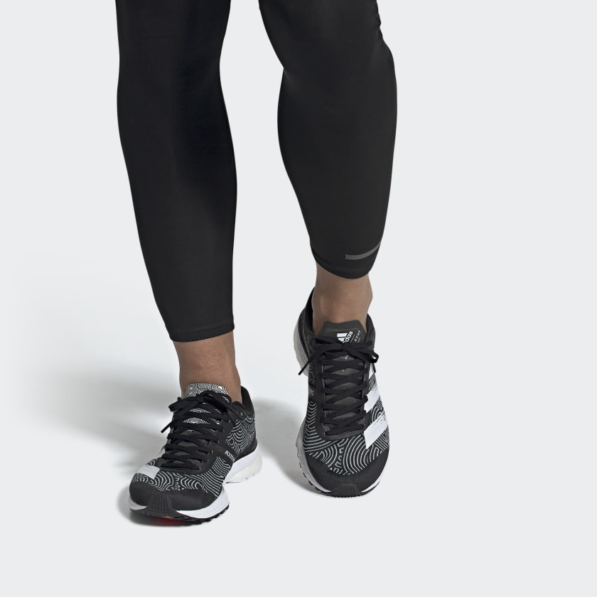 Sizing 阿迪達斯 Adizero Adios 5 東京輕便透氣休閒跑步鞋 黑白