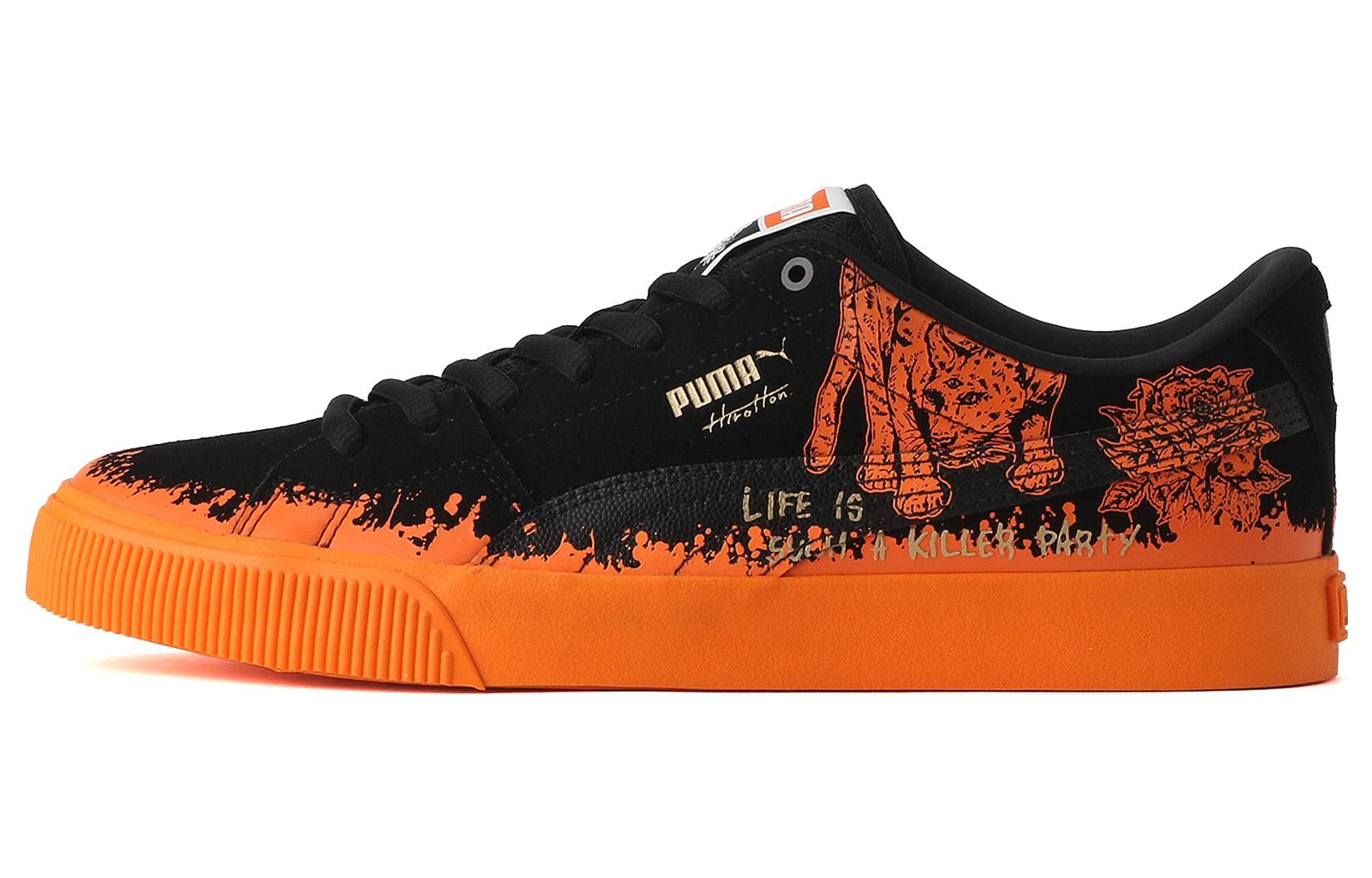 Hirotton x Puma Suede Skate 'Puma Black-Vibrant Orange' 389993-01