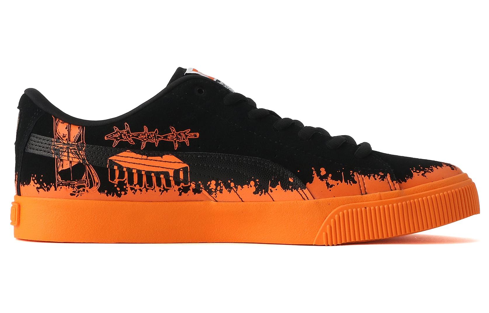 Order ヒロットン x プーマ スウェード "黒-鮮橙" 389993-01