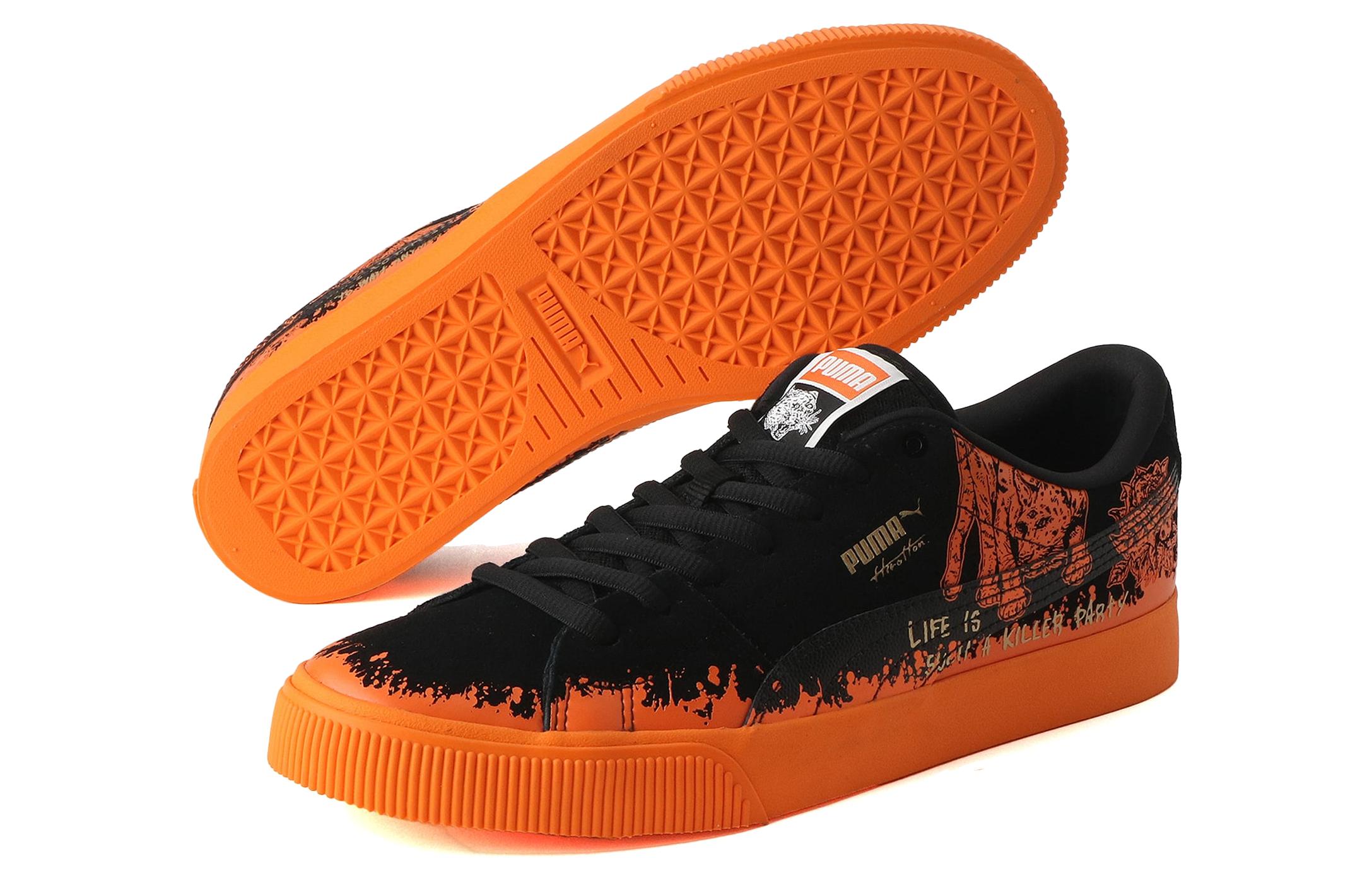 Lookbook ヒロットン x プーマ スウェード "黒-鮮橙" 389993-01