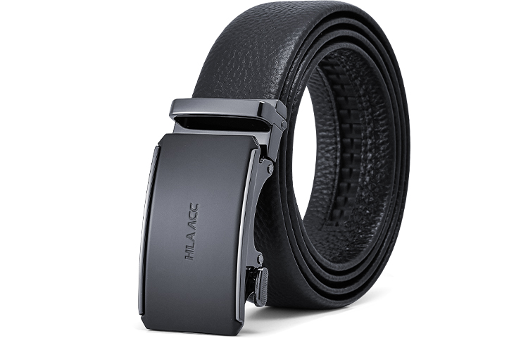 HLA Black Leather Belt - Automatic Buckle, Stylish, Casual & Business Use. HXAYDA0ABXM278