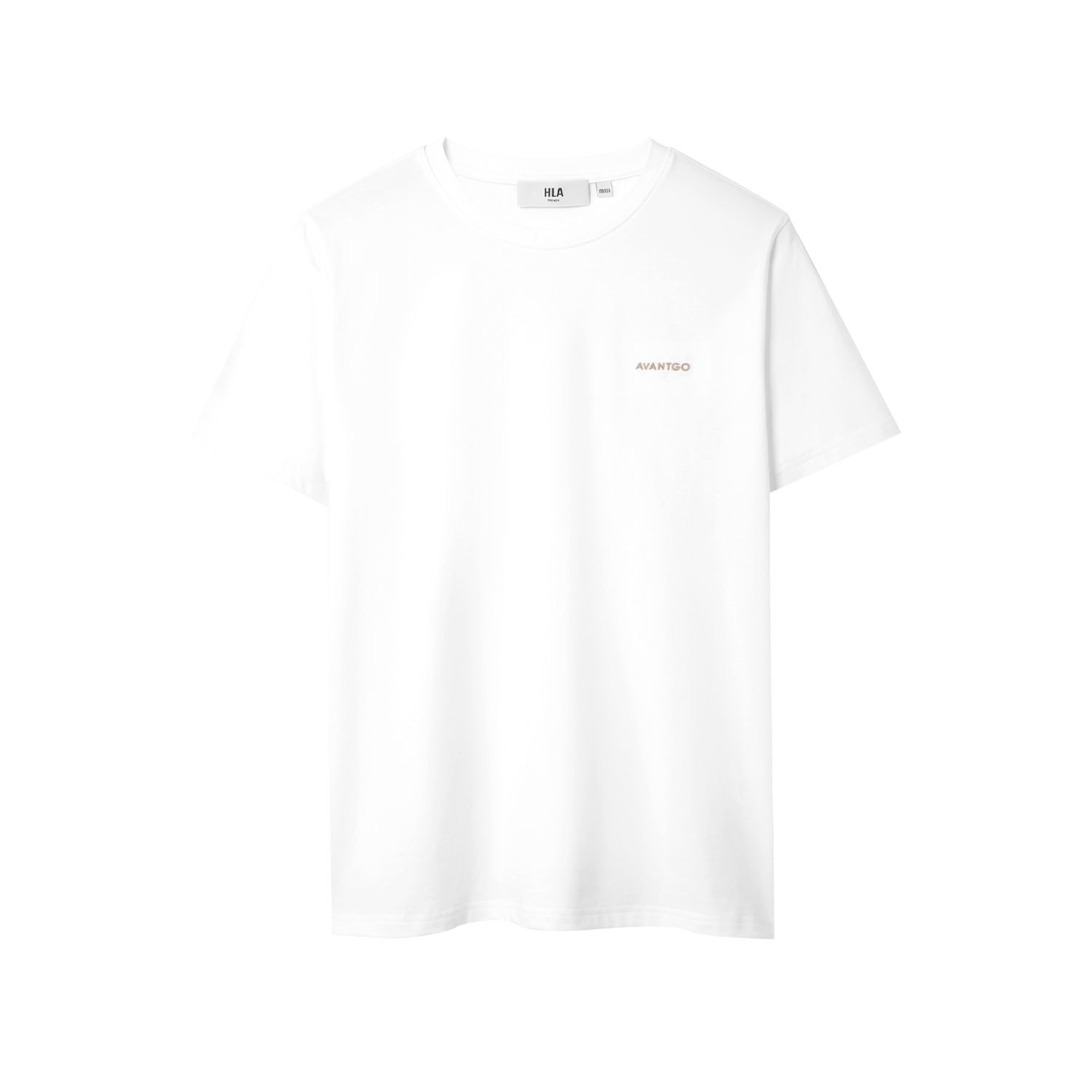 HLA Classic Round Neck Cool Breathable Embroidered T-Shirt HNTBW2W162A