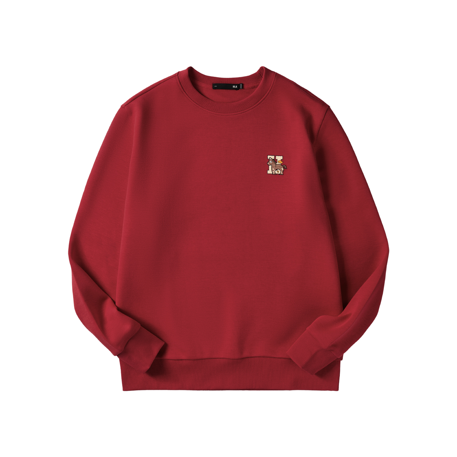 HLA Zodiac CNY Red Crewneck Sweatshirt - Festive & Soft Comfort Wear HNZWW1W009A