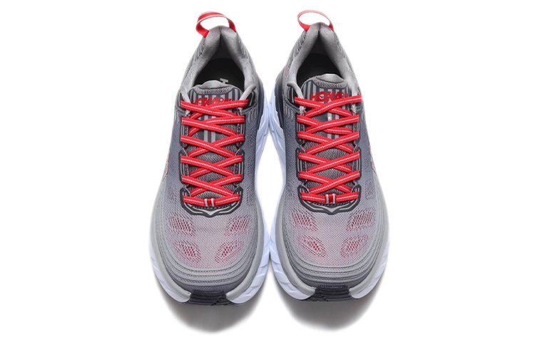 Shop HOKA ONE ONE Bondi 6 潮流 低筒 跑步鞋 男款 灰紅