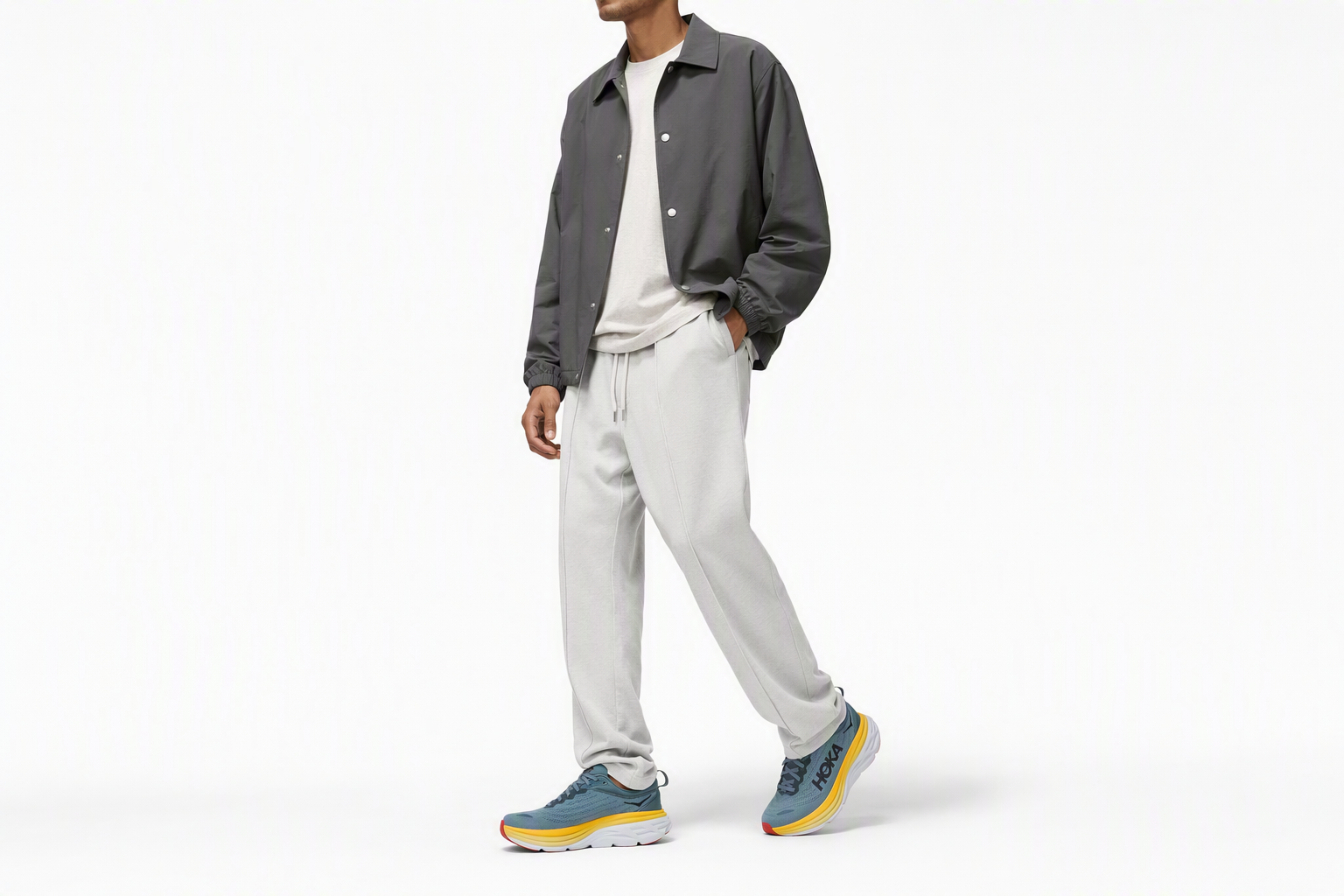 Order HOKA ONE ONE Bondi 8 緩震長距離公路輕便低幫跑步鞋 男款 山泉藍灰