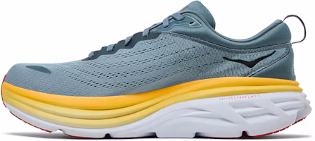 Shop HOKA ONE ONE Bondi 8 緩震長距離公路輕便低幫跑步鞋 男款 山泉藍灰