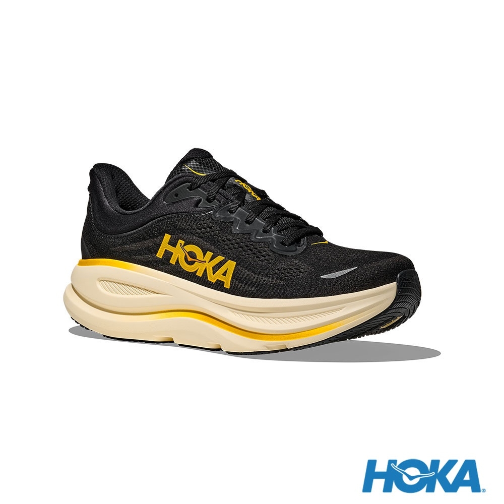 HOKA Bondi 9  Running Shoes Black/Gold. HO1162011CWG