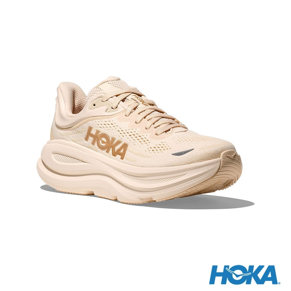 HOKA Bondi 9 Wide  Running Shoes Vanilla White/Birch. HO1162014VCH