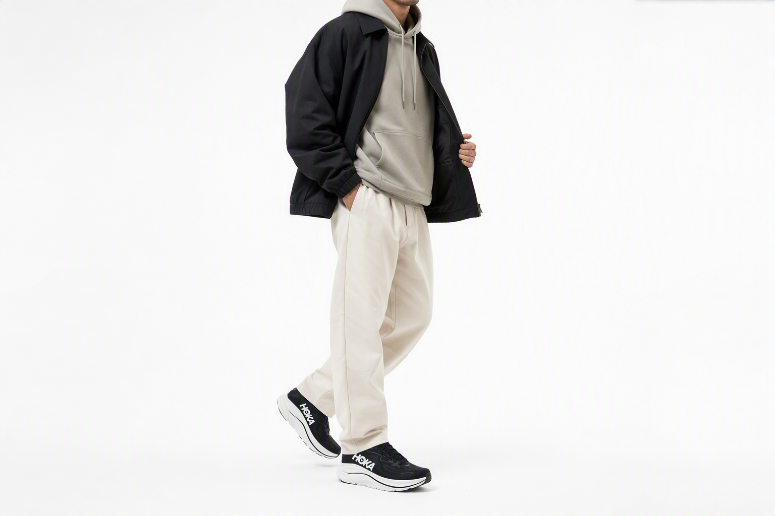 Order Hoka One One Clifton 10 黑白配色運動鞋 1162030-BWHT