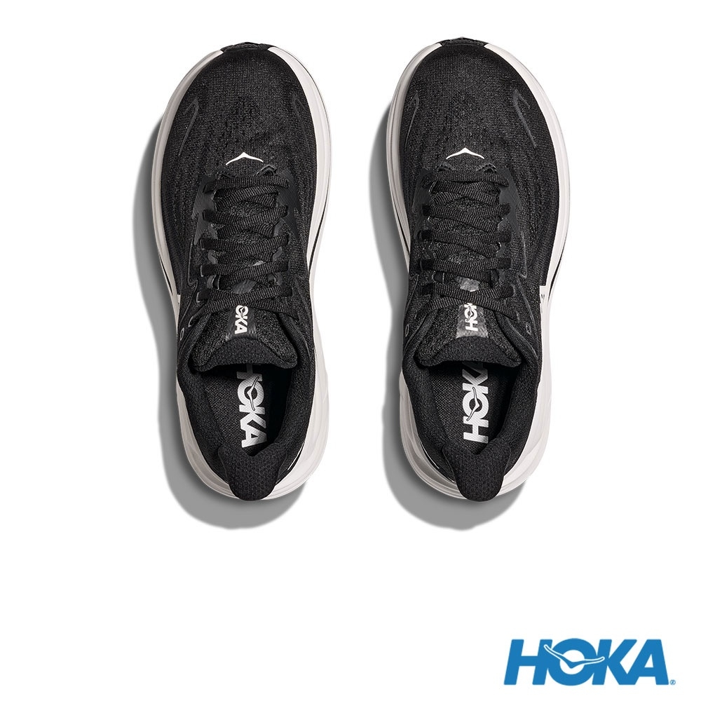 Cheap HOKA Clifton 10 宽版跑鞋 黑/白 HO1162032BWHT