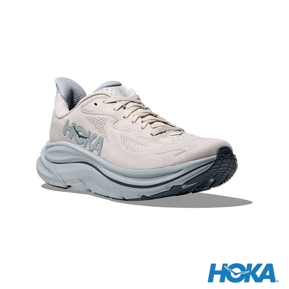 HOKA Clifton 10 Wide  Running Shoes Mist Gray/Mineral Blue HO1162050GRTM