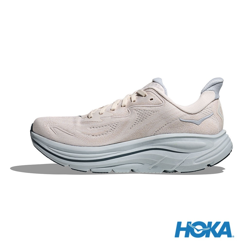 Shop HOKA Clifton 10 Wide Sepatu Lari Mist Gray/Mineral Blue HO1162050GRTM