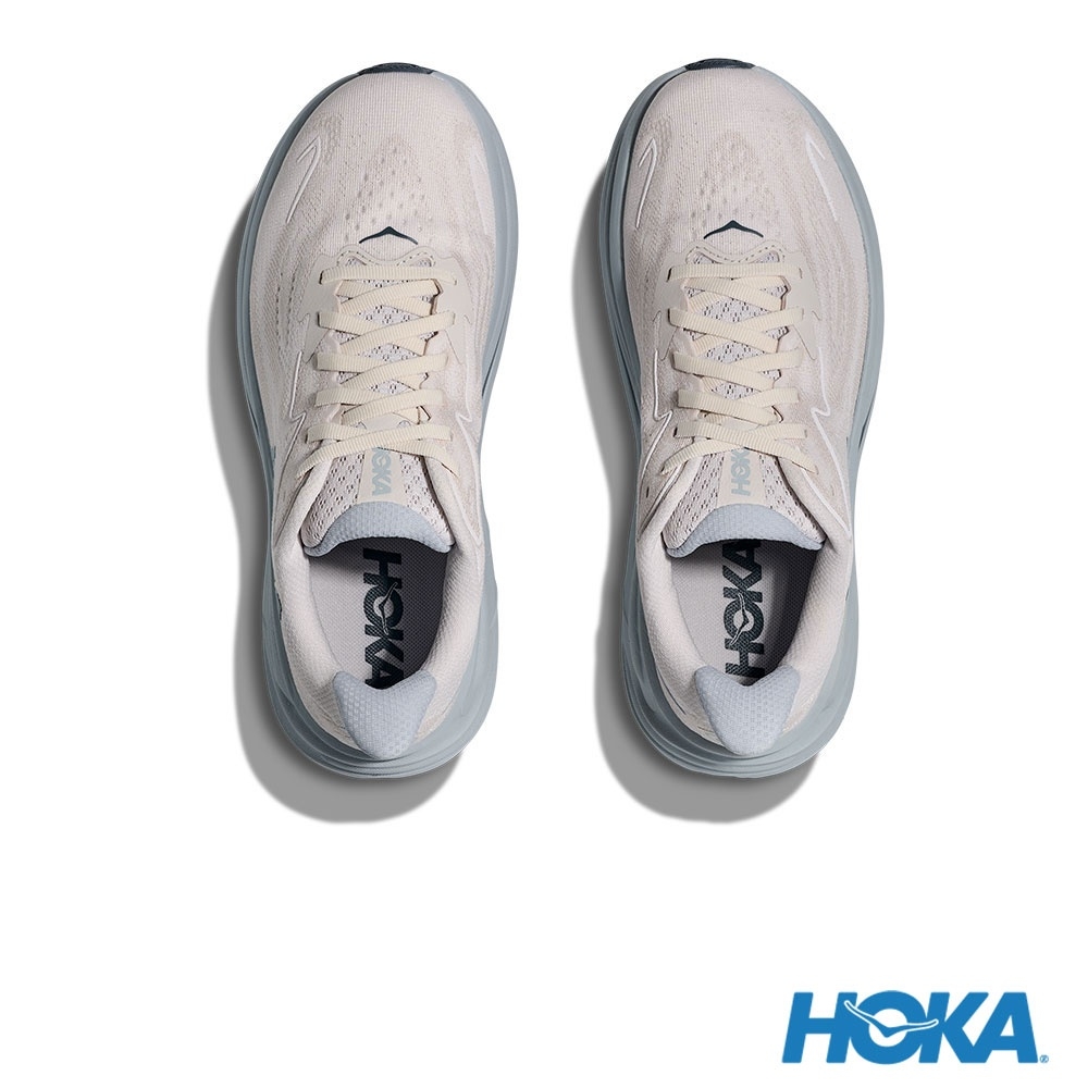 Cheap HOKA Clifton 10 Wide Sepatu Lari Mist Gray/Mineral Blue HO1162050GRTM