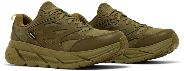 HOKA ONE ONE Clifton L GTX 克利夫顿 減震防滑耐磨 低筒 戶外功能鞋 男女同款 綠色 Cheap HOKA ONE ONE Clifton L GTX 克利夫顿 減震防滑耐磨 低筒 戶外功能鞋 男女同款 綠色