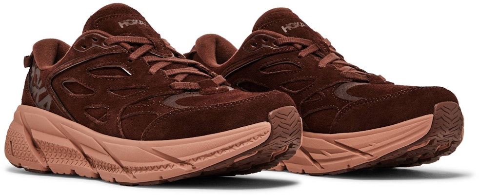 HOKA ONE ONE Clifton L 絨面革耐磨防滑低幫跑步鞋 男女同款 棕色 Cheap HOKA ONE ONE Clifton L 絨面革耐磨防滑低幫跑步鞋 男女同款 棕色