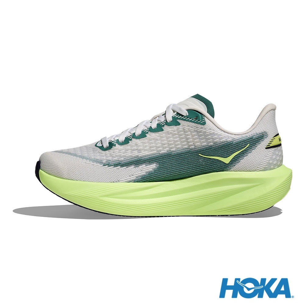 Shop HOKA Mach 7 寬楦跑鞋 霜白/霓虹黃 HO1171905FYZ