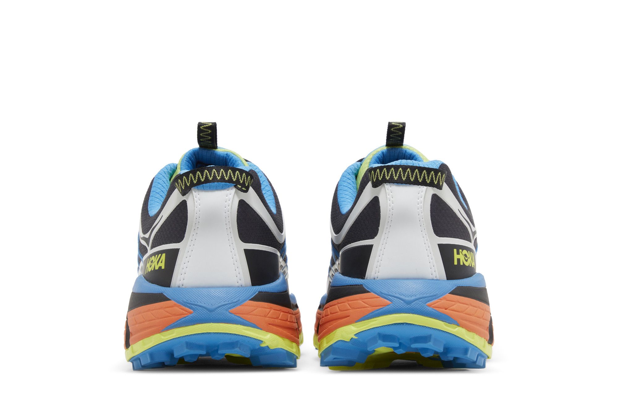 Sizing HOKA Mafate Three2 黑色Diva藍橙配色 1141572-BDVB