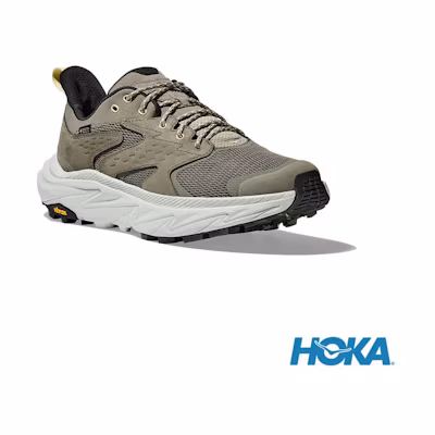 HOKA ONE ONE Anacapa 2 Low GTX Waterproof Hiking Shoes Olive/Silver Green