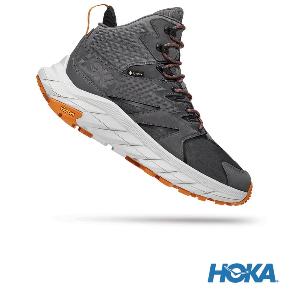 HOKA ONE ONE Anacapa Mid GORE-TEX Hiking Shoes Castle Rock/Grey Mist Gray 圖 4