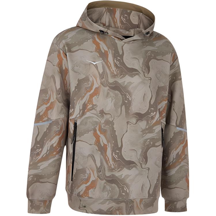 HOKA ONE ONE AW24 Knit Hoodie Outdoor Olive Green Sweatshirt. 1171816
