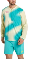 HOKA ONE ONE Blue Crewneck Sweatshirt with Logo and Graphic Print 1128269-LYGR HOKA ONE ONE Blue Crewneck Sweatshirt with Logo and Graphic Print 1128269-LYGR