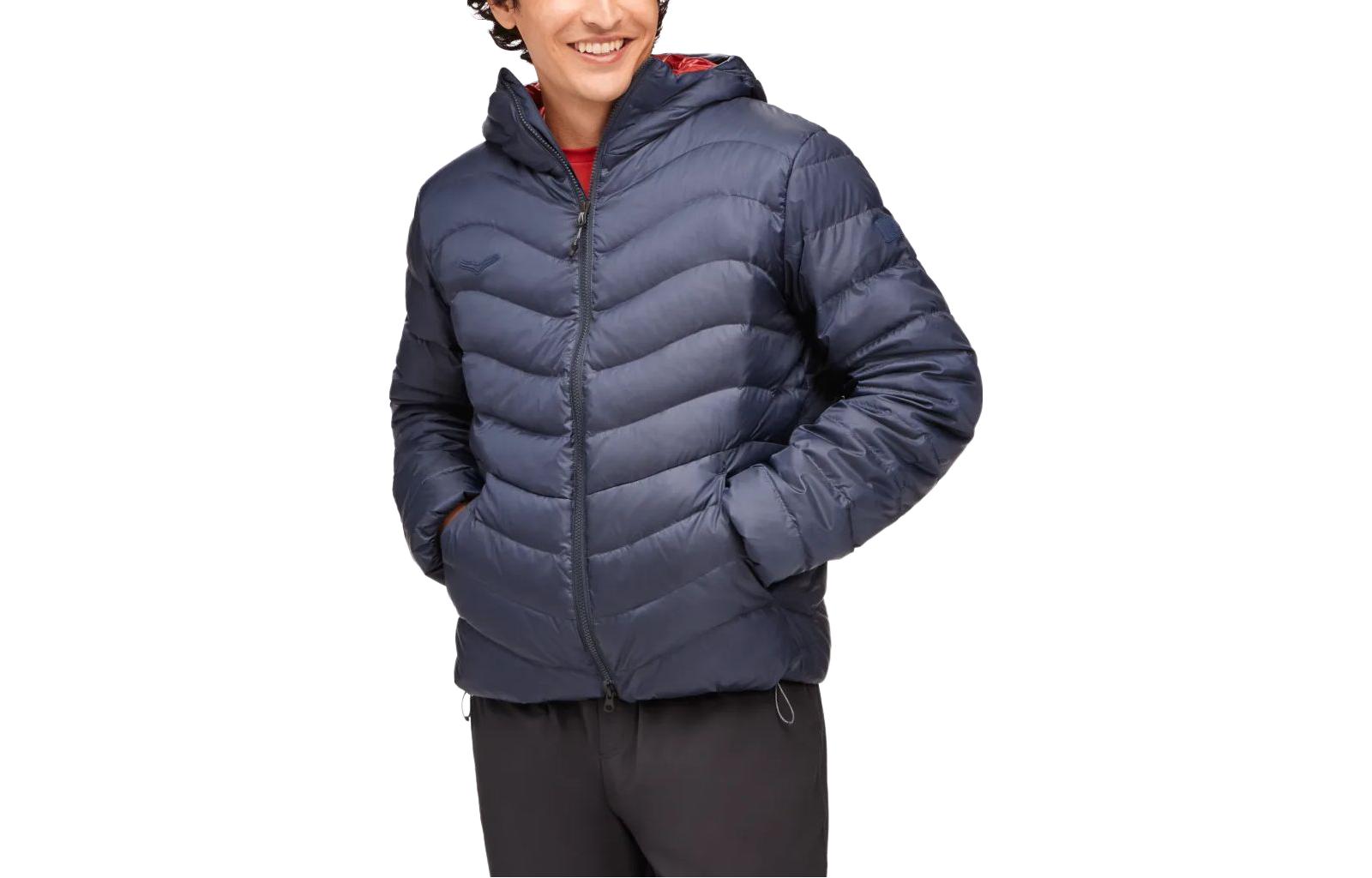 HOKA ONE ONE Blue Solid Color Hooded Zip-Up Jacket 1141753-OSP