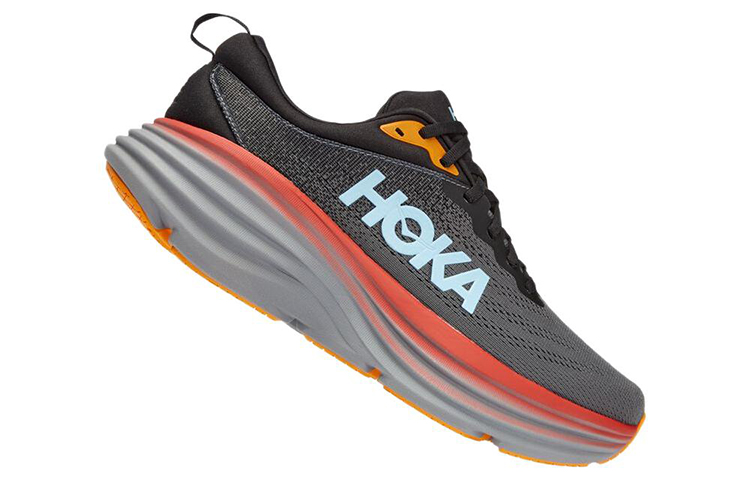 Order HOKA ONE ONE Bondi 8 減震防滑耐磨 低筒 跑步鞋 男款 黑橙